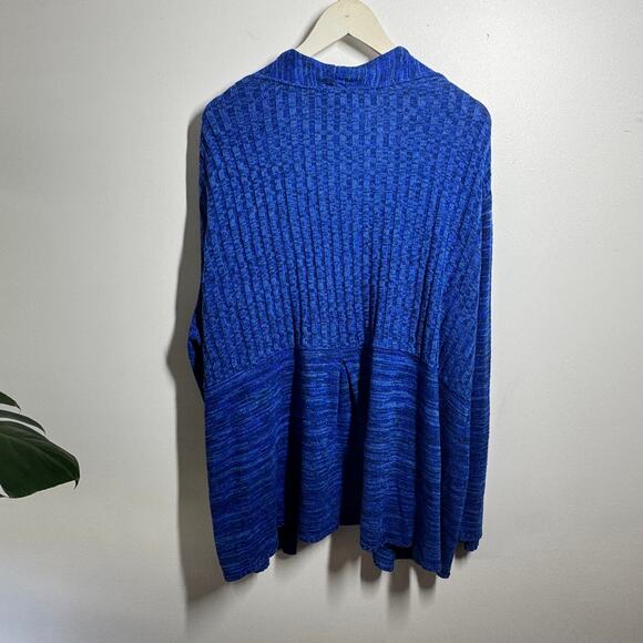 Catherines Sweater Women 3X Blue Plus Size Cardigan Made In USA Minimal Modest - Picture 2 of 6